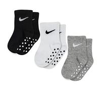 NIKE Calcetines Tobilleros (3 Pares), Negro/Blanco/Gris, 6-12 Meses Unisex bebé