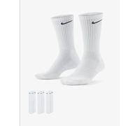 Nike Calcetines Unisex Everyday Cushioned Crew (3 Pares) Blanco/Negro S-42/46