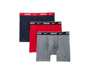 Nike Calzoncillos tipo bóxer de algodón elásticos, Dri-FIT, paquete de 3, obsidiana/gris frío/rojo universitario, talla XL, Obsidian/Cool Grey/University Red, X-Large