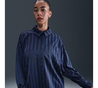Nike Camisa oversize a rayas de tejido jacquard con botones - Mujer - Azul L Tall