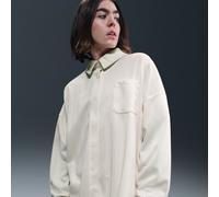 Nike Camisa oversize a rayas de tejido jacquard con botones - Mujer - Marrón XS (EU 32-34)