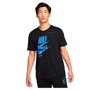 Nike Camiseta Corta para Hombre M NSW ESS Sport 1 tee Negro/DK Marina Blue, L