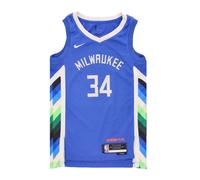 Nike - Camiseta de baloncesto sin mangas City Edition de Giannis Antetokounmpo - Sport - Hombre - Azul - L -