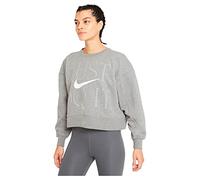 Nike Camiseta de Cuello Redondo para Mujer Dri-FIT Get Fit Gris