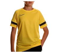 Nike Camiseta de Entrenamiento para niño Academy 21, Niños, Camiseta, CW6103-719, Amarillo/Negro/Gris Oscuro/Negro, 128-140