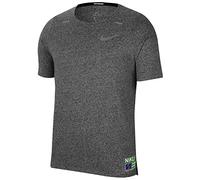 NIKE Camiseta Dfbreath Rise 365 FF Gx Hombre, Dk Grey Heather/Reflective SIL, S