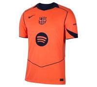 NIKE Camiseta FCB Dri-FIT para Hombre, SS Stadium 3rd, Color Mango Brillante/Azul Marino Medianoche, Talla XL