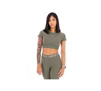 Nike camiseta manga corta Crop Pro GX vêtement running femme M Kaki