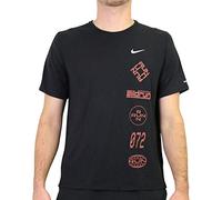 Nike Camiseta para Hombre DF Miler Top WR Gx, Hombre, Camiseta para Hombre., CU6038, Color Negro, Rojo y Reflectante., Small