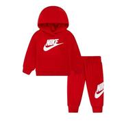 NIKE -Chándal compuesto de sudadera y pantalón con capucha y forro con bolsillos de canguro, con logo bordado, pantalón con cintura ajustable con cordón elástico rojo U1