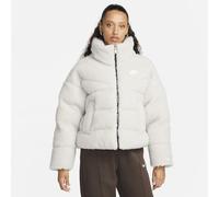 NIKE Chaqueta City Sherpa para mujer, color hueso claro/negro/blanco, talla M