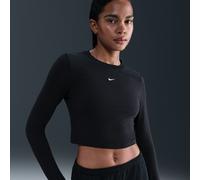 Nike Chill Knit Camiseta corta de manga larga y ajuste entallado - Mujer - Negro S (EU 36-38)
