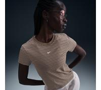 Nike Chill Knit Camiseta entallada a rayas - Mujer - Marrón S (EU 36-38)