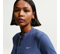Nike Chill Knit Cárdigan entallado de canalé ancho - Mujer - Azul XS (EU 32-34)