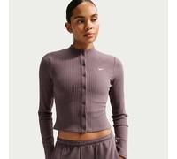 Nike Chill Knit Cárdigan entallado de canalé ancho - Mujer - Morado XS (EU 32-34)