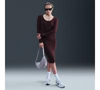 Nike Chill Knit Vestido midi ajustado de manga larga - Mujer - Rojo L (EU 44-46)