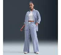 Nike Chill Poplin Pantalón holgado a rayas de talle medio - Mujer - Azul XS (EU 32-34)