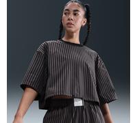 Nike Chill Poplin Parte de arriba cuadrada a rayas - Mujer - Negro L (EU 44-46)