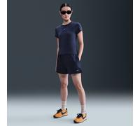 Nike Chill Terry Pantalón corto de tejido French terry de talle medio de 10 cm - Mujer - Azul S (EU 36-38)