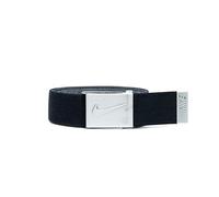 Nike Cinturón elástico reversible para hombre, Negro/Gris, talla nica