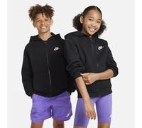 Nike FD3004-010 K NSW Club FLC HD FZ LS LBR Sweatshirt Unisex niños, Black/White, Tamaño M (137-147 cm)
