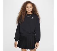 Nike Club Fleece Sudadera de cuello redondo y ajuste amplio - Niña - Negro XS