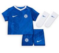 Nike - Conjunto Chelsea FC Primera Equipación 2025-2026 Bebé, Unisex, Rush Blue-White-Speed Red-White Full Sponsor, 12-18M