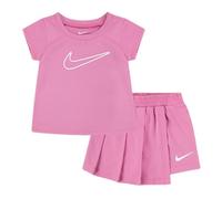 Nike Conjunto de camiseta y falda Dri-fit Swoosh para niñas de 2 piezas, Flamenco mágico, 6X