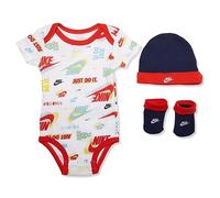 Nike - Conjunto de gorro y botines (bebé/bebé), Blanco, 0-6 Meses