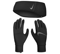 Nike Conjunto de Guantes para Hombre Essential Handske Pandebånd Sæt 082 Negro/Negro/Plateado, M/L EU