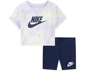 Nike Conjunto de niña Boxer Tee y Bike Short 16L658, Lila., 24 meses
