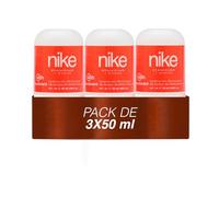 NIKE - Coral Crush Pack de 3 x 50 ml, Desodorante Mujer Roll-On, Desodorante Antimanchas para Piel Sensible, 0% Alcohol y 0% Sales de Aluminio, de Larga Duración, Fragancia Floral Afrutada