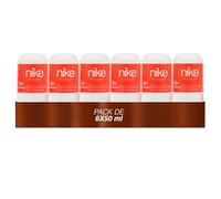 NIKE - Coral Crush Pack de 6 x 50 ml, Desodorante Mujer Roll-On, Desodorante Antimanchas para Piel Sensible, 0% Alcohol y 0% Sales de Aluminio, de Larga Duración, Fragancia Floral Afrutada