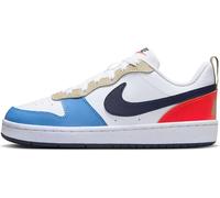 NIKE Court Borough Low Recraft, Sneaker, White/Thunder Blue-Lt Crimson, 35.5 EU