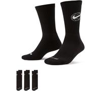 Nike DA2123-010 U NK ED CREW BBALL 3PR 144 Socks Unisex Adult BLACK/WHITE Tamaño M
