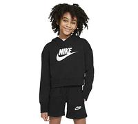 Nike DC7210 G NSW Club FT Crop Hoodie HBR Sweatshirt Girls Black/White M