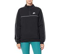 Nike DD5255 W NSW MLNM ESSTL FLC QZ LS Top Sweatshirt Women's Black/White XS