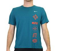 Nike DF Miler Top WR Gx Camiseta para hombre, Geode Teal/Team Naranja/Reflect, FR: M (talla fabricante: M)
