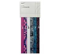 Nike Diademas estampadas/tira de silicona que agarra el cabello y mantiene la banda en su lugar, paquete de 6, unisex (6 unidades, impreso-3)