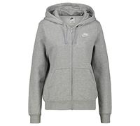NIKE DQ5471-063 W NSW Club FLC FZ Hoodie STD Sweatshirt Mujer DK Gray Heather/White Tamaño S-S