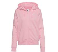 NIKE DQ5471-690 W NSW CLUB FLC FZ HOODIE STD Sweatshirt Mujer Rosa suave medio/blanco Tamaño L