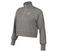 Nike DQ5767-063 W NSW PHNX FLC QZ Crop Sweatshirt Mujer DK Grey Heather/Sail Tamaño L-T