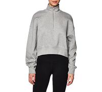 Nike DQ5767-063 W NSW PHNX FLC QZ Crop Sweatshirt Mujer DK Grey Heather/Sail Tamaño M
