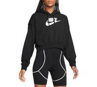 NIKE DQ5850-010 W NSW Club FLC GX Crop HDY Sweatshirt Mujer Blanco Negro Tamaño L