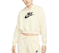 NIKE DQ5850-113 W NSW Club FLC GX Crop HDY Sweatshirt Mujer Leche De Coco Y Negro Tamaño L