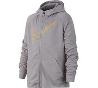 Nike Dri-FIT Chaqueta con Capucha, Niños, Gris (Atmosphere Grey/Amarillo), XS