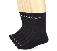 Nike Dri-FIT Crew - Calcetines (talla mediano, 6 pares), color negro y blanco - SX4446, Medium, Negro/Blanco