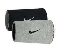 NIKE Dri-Fit Home and Away - Pulseras de Doble Ancho, Color Negro y Gris