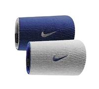 Nike Dri-Fit Home & Away - Muñequeras de Doble Ancho (1 par, Talla única para la mayoría, Varsity Royal/Blanco)
