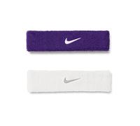 Nike Dri.Fit Swoosh Headband 2.0 - Banda de Sudor para Correr (Blanco - Plata)